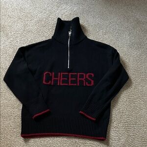 Elan Black and Red 'Cheers' Women's Sweater